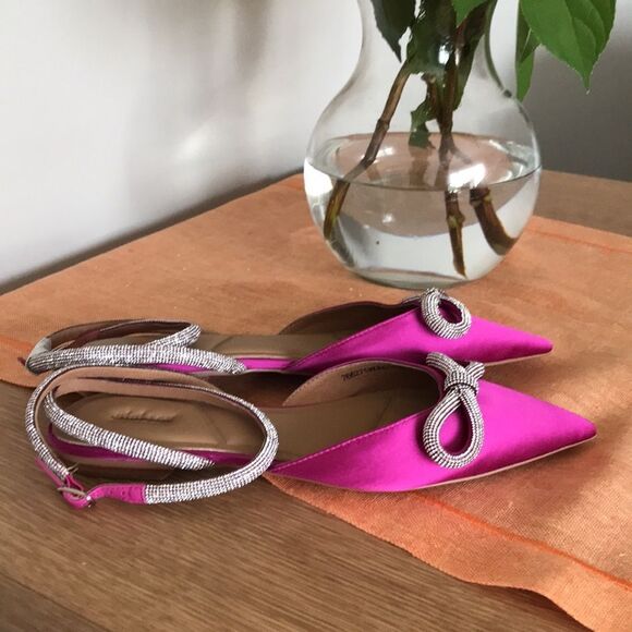 Bibi Lou x Anthropologie Pink Flats with Bow size 8 - Picture 10 of 16